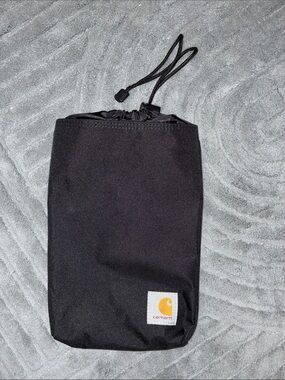 Carhartt Black Drawstring Utility Pouch with Logo Patch